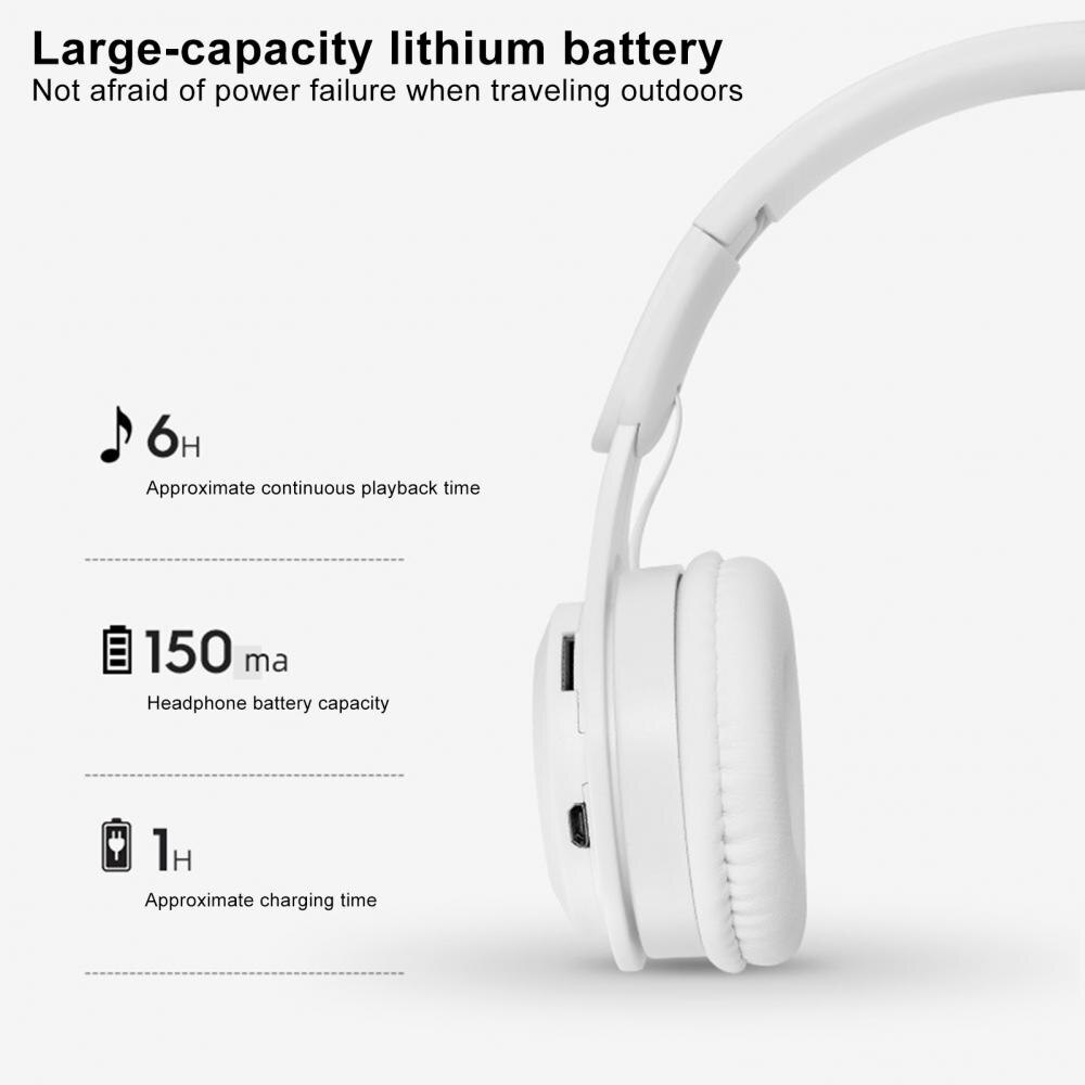 M6 Wireless Foldable Headset Macarons Heavy Bass Bluetooth Gaming Music call Sports Comfortable To Wear Headphon