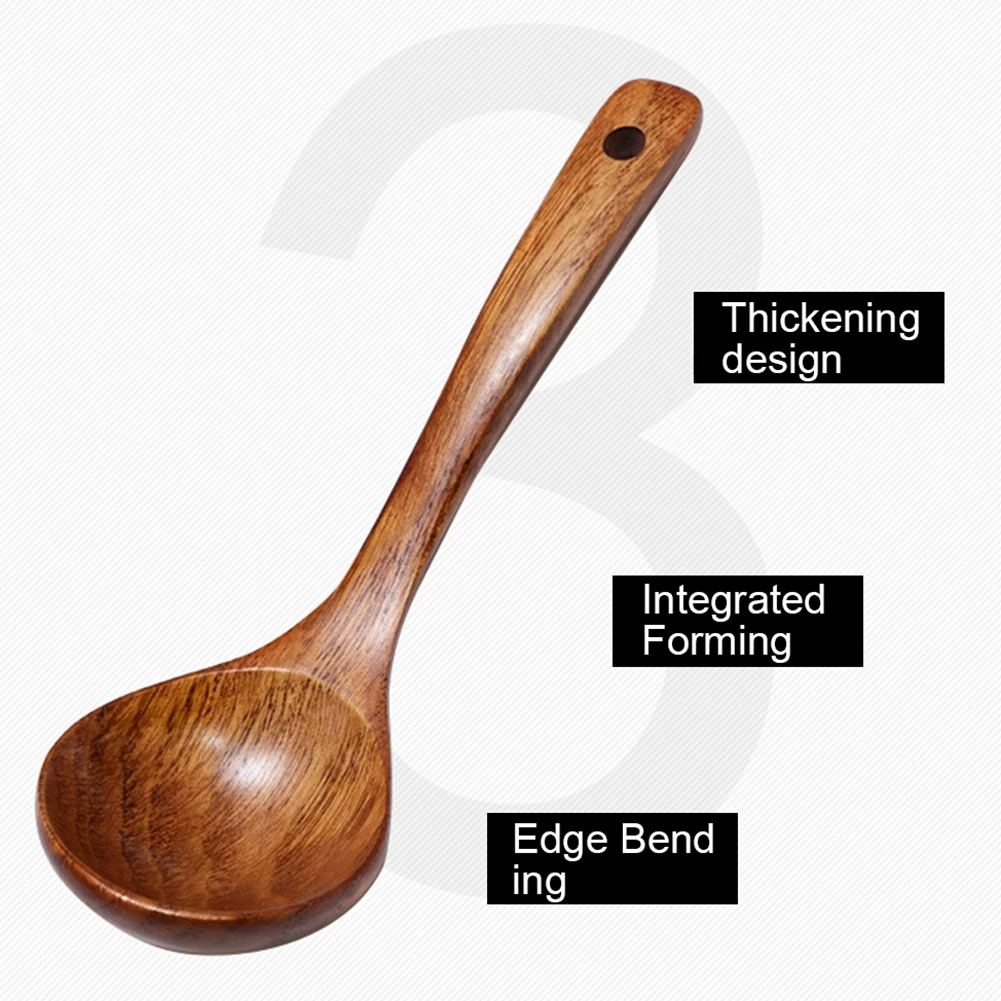1pc Holz suppen löffel langer Griff Nachtisch Reiss uppe Löffel Teelöffel Kochlöffel Küchen zubehör Holz löffel Küchen helfer