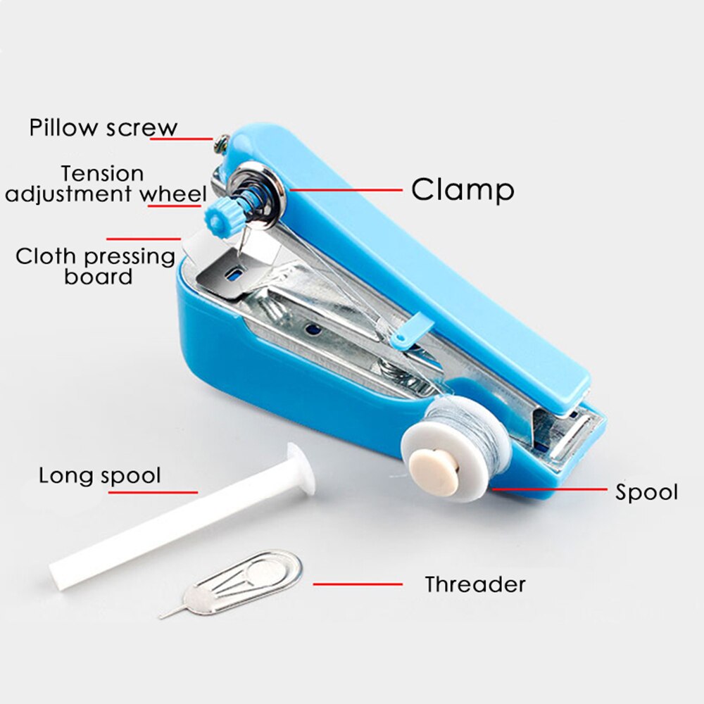 1pc Portable Mini Manual Sewing Machine Simple Operation Sewing Tools Sewing Cloth Fabric Handy Needlework Tool