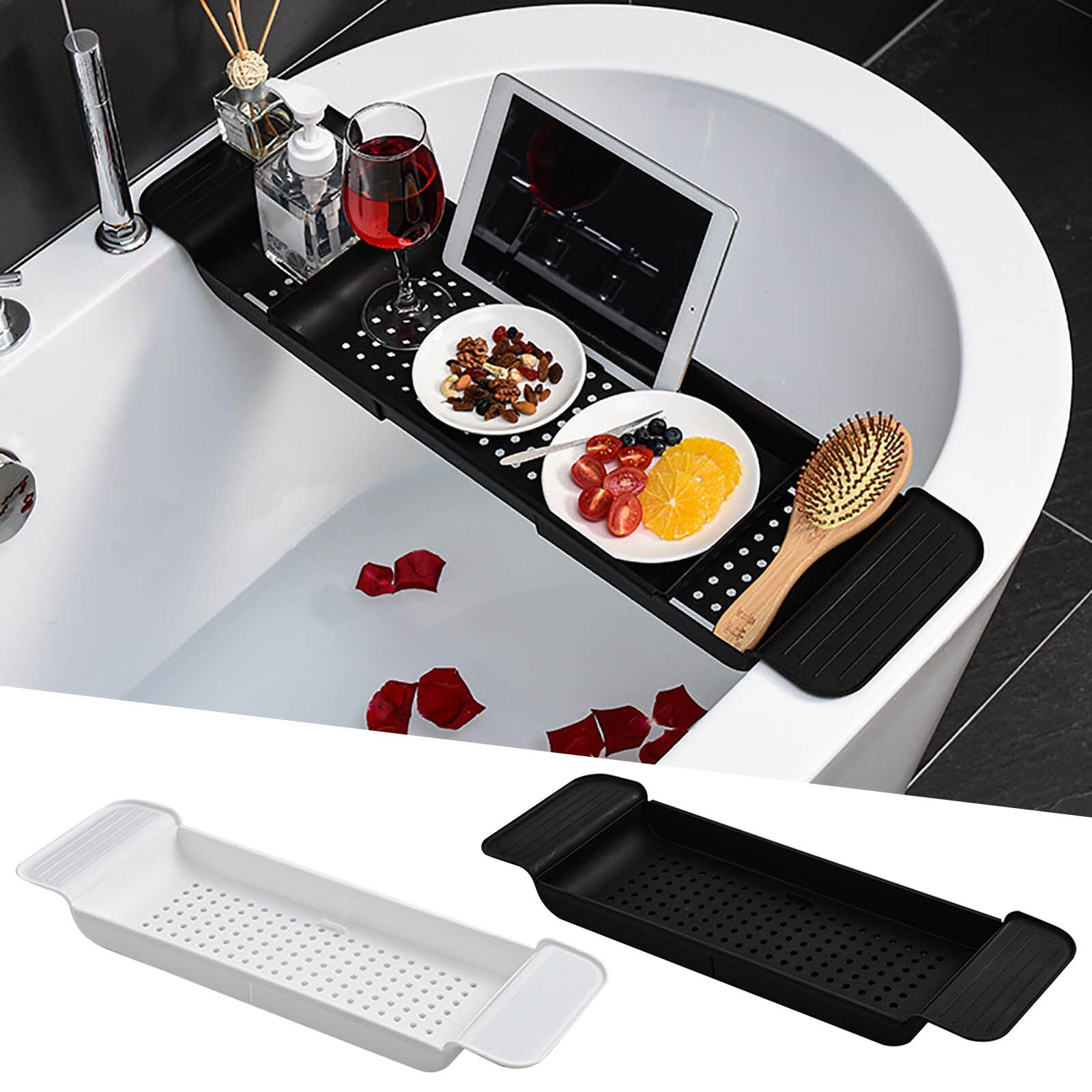 Retractable Bathtub Storage Rack Bath Tray Shelf Tub Multi-Function Bathroom Tools Towel Storage Shelf Kitchen Sink Drain Holder