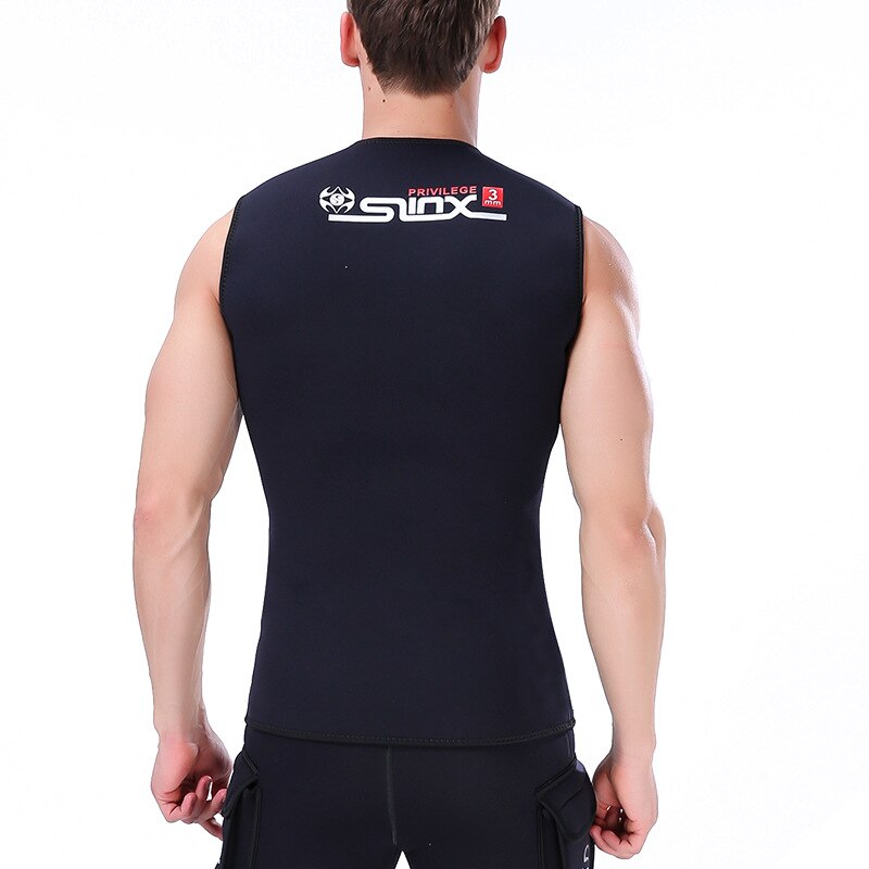 Mute da uomo in Neoprene da 3mm Top Premium senza maniche muta tuta gilet per immersioni subacquee surf Snorkeling nero