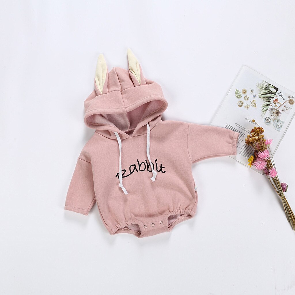 Baby kleding Todder Kid Meisje Jongen Konijn Brief Sweatshirt Tops Romper Trui Winter kleding voor baby kostuum kinderkleding