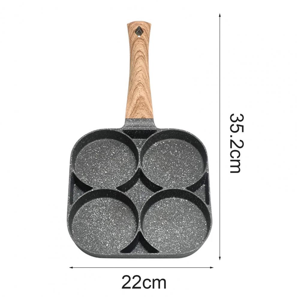 4 Cup Ei Pan Pot Handig Snelle Verwarming 4 Cup Anti-Brandwonden Crepes Pan Voor Frituren Eieren Hamburgers keuken Koken Gereedschap