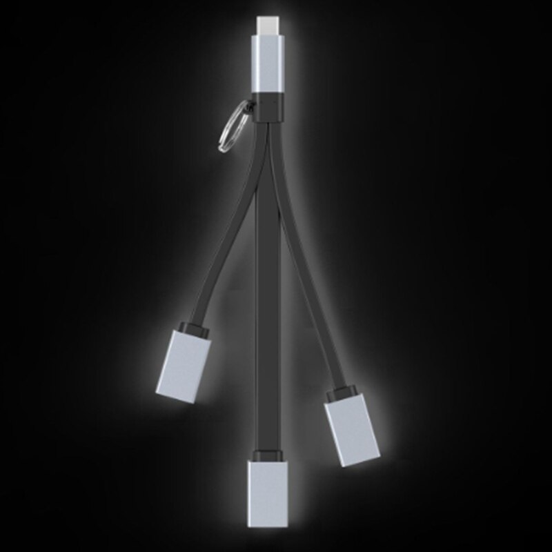 Hub USB C, adaptador OTG de Cable tipo C con 3 puertos USB, Cable de extensión portátil USB C para teléfonos móviles, portátiles, rectos