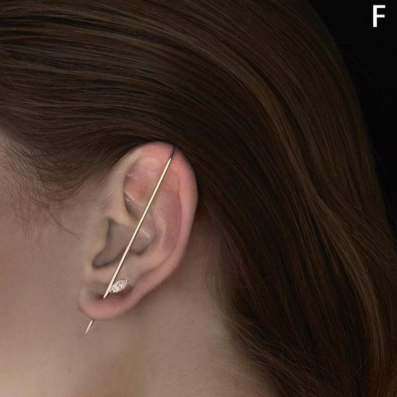 1pc ear wrap crawler hook øreringe multi blomme clip øreringe luksuriøse falske øreringe kvinder smykker crawler hook øreringe: F