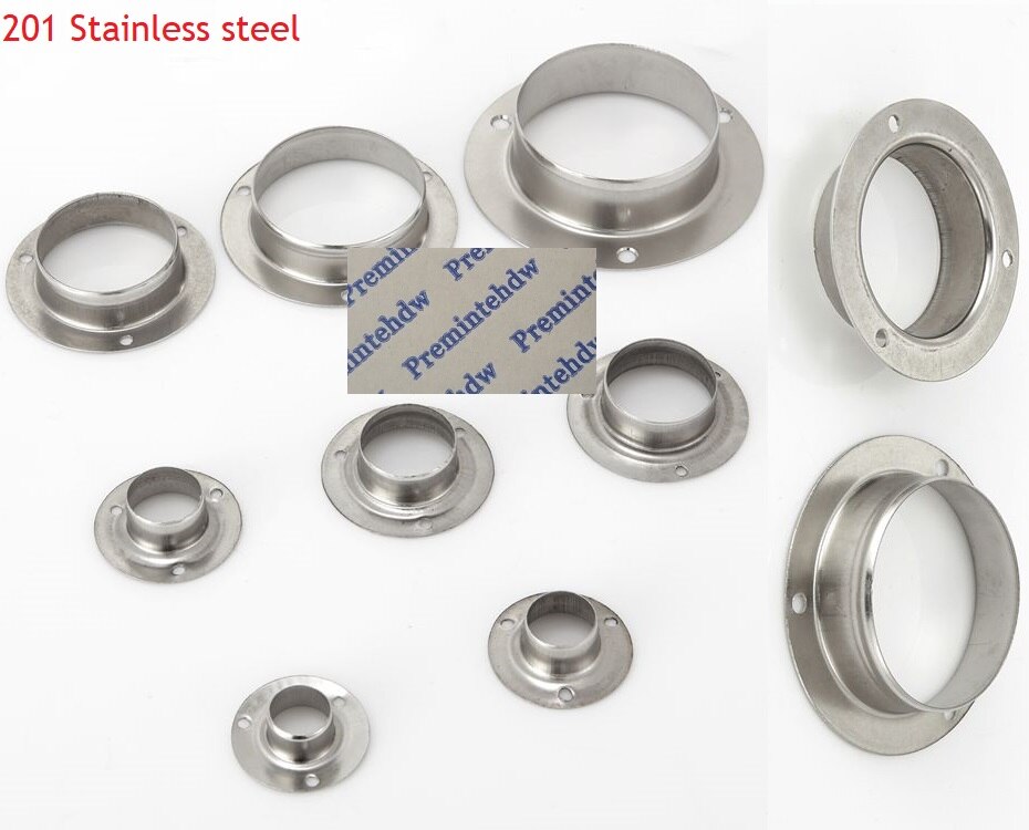 10Pcs/Lot 201 Stainless Steel Flange Holder Bracket Closet Rod Wall Floor 19mm 22mm 25mm 32mm 38mm 51mm 63mm 76mm Tube Pipe