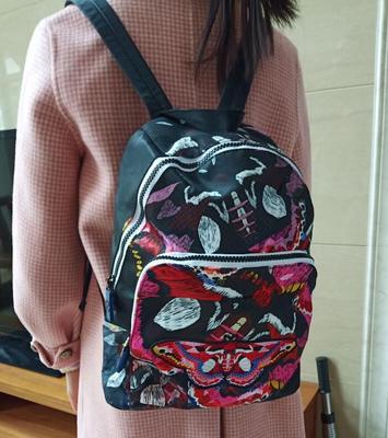 Spanish Printed Butterfly Embroidery Backpack School Bag