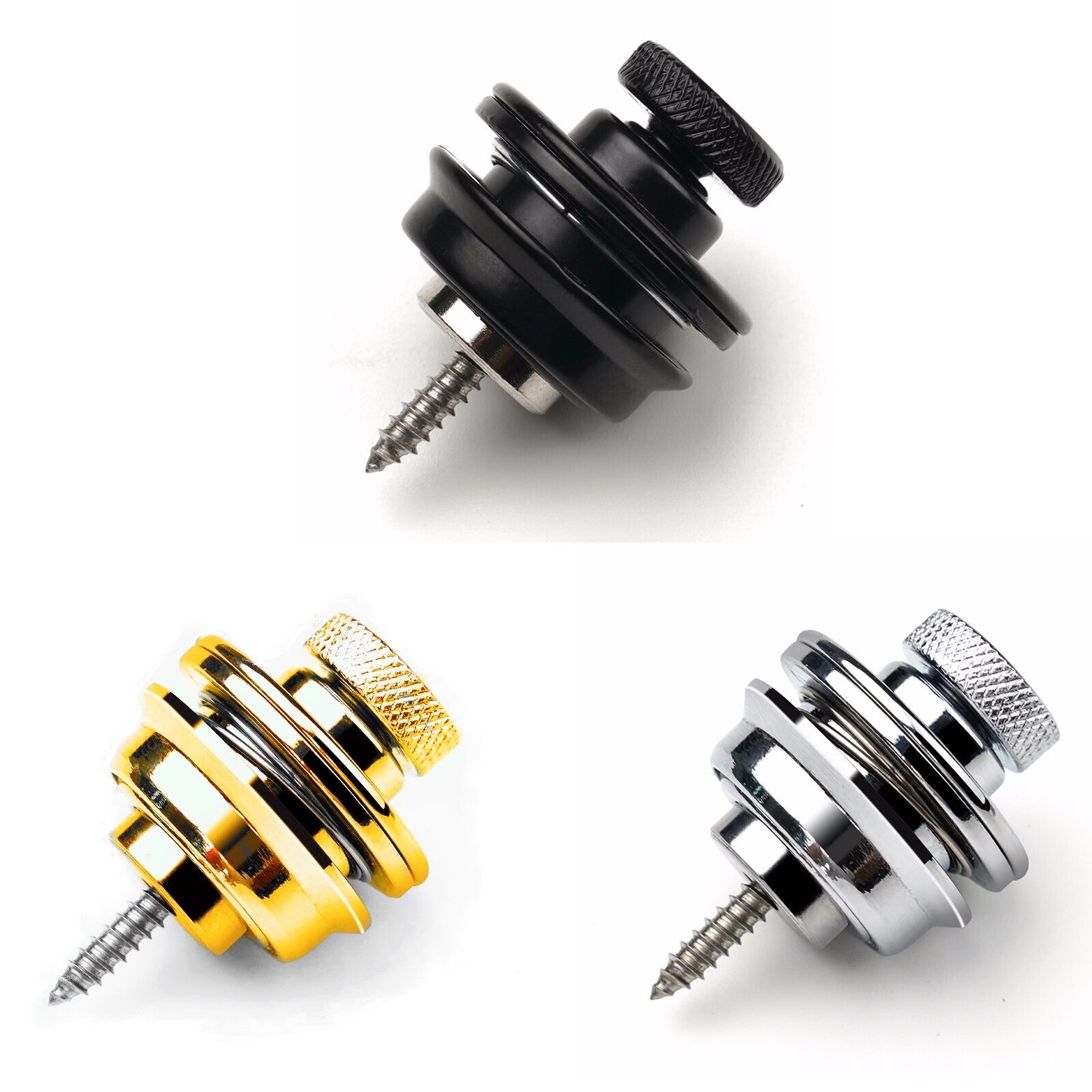 Blocco tracolla per chitarra 1 pezzo Straplock di sicurezza con pulsante in metallo resistente per chitarra acustica elettrica basso ukulele