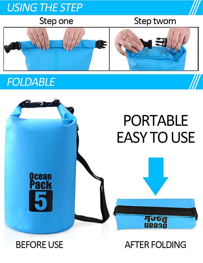 Pvc Zak Waterdichte Tas 2L Outdoor Zwemmen Tas Duiken Compressie Opslag Dry Bag Voor Man Vrouwen Kajakken Rugzak Strand Tassen