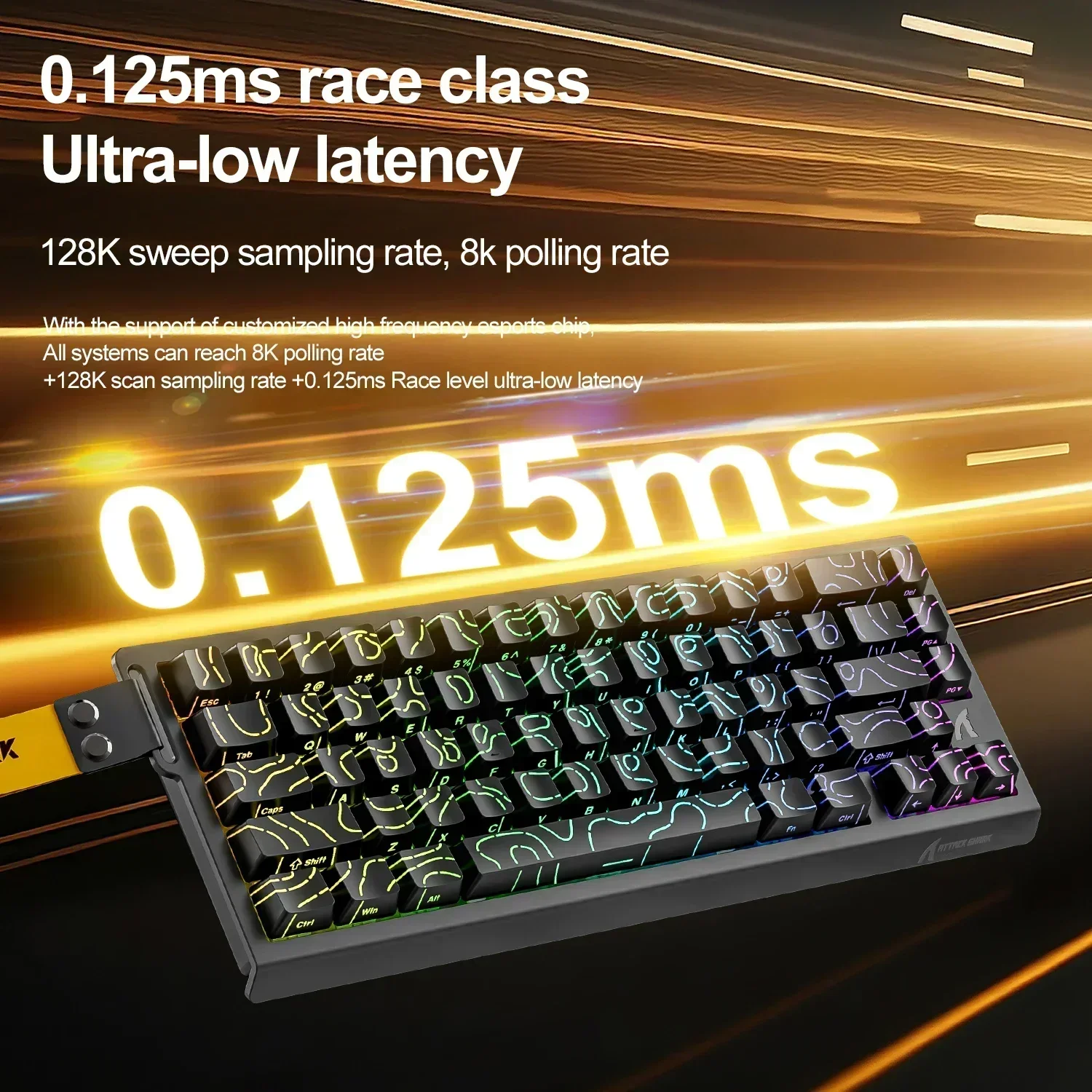 ATTACK SHARK X68HE Magnetyczna klawiatura mechaniczna 8K Low Delay E-Sports Gaming Keyboard RGB 0.01mm RT Accuracy PC Akcesoria Prezent