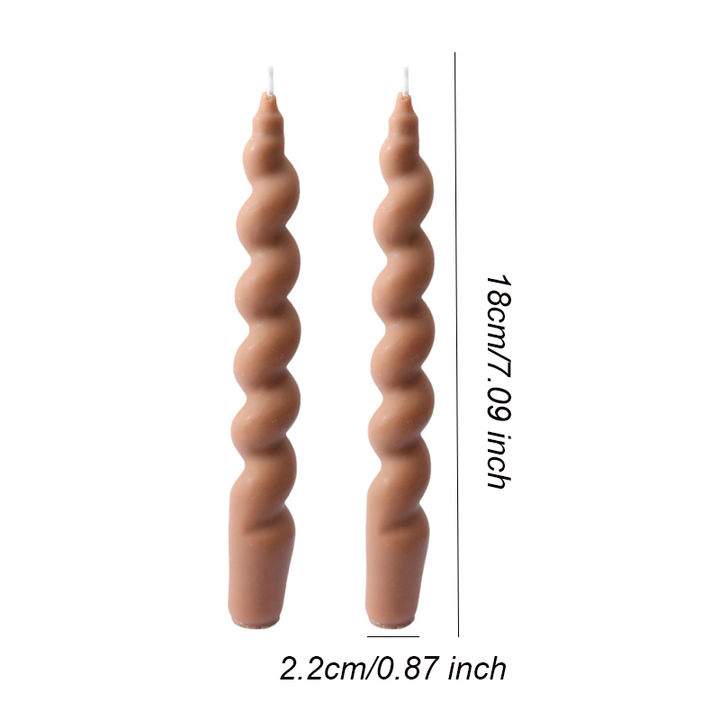 2 Stuks Lange Versierd Kaarsen Spiraal Vormige Geurkaars Home Decor Accessoires Lange Staaf Twisted Aroma Kaarsen Huishoudelijke Kaarsen: Chocolade