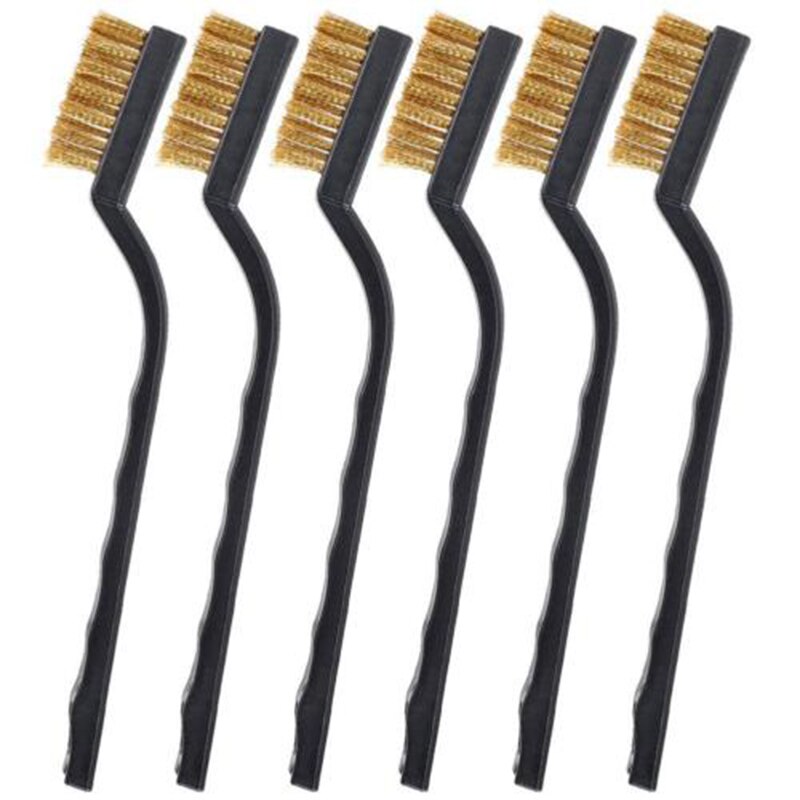 12Pcs Wire Brush Kit Small Copper wire brushes Tool Industrial Brass Nylon Cleaning brushes Rust Remover