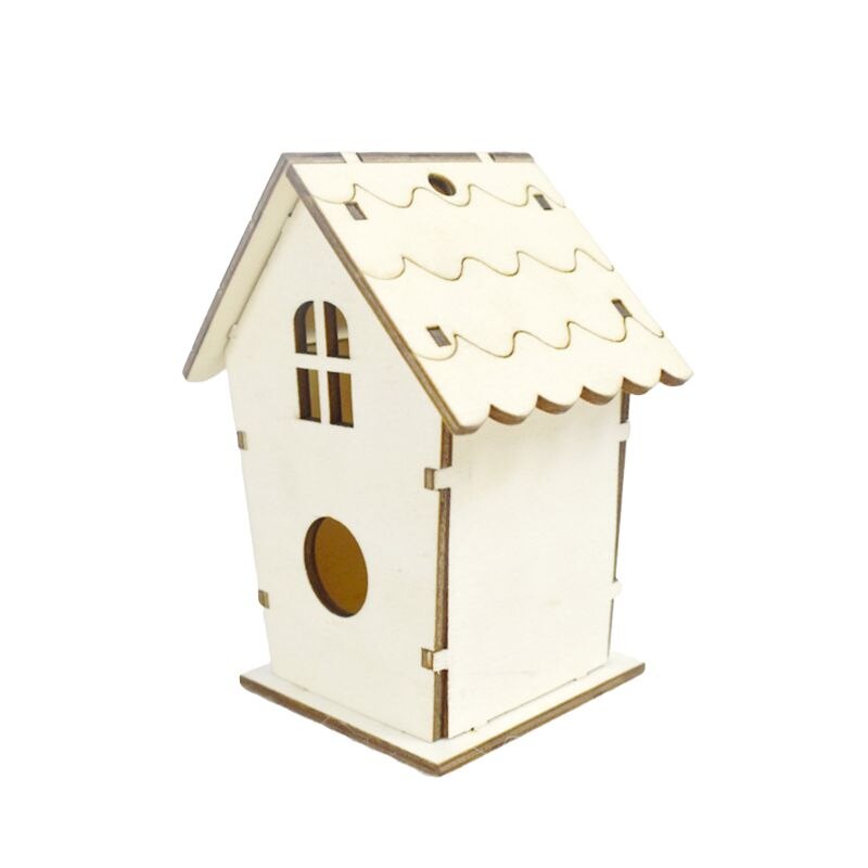 Natural Wooden Bird House Nest DIY Handmade Crafts Decorative Simulated Box for Bluebird Finch Wren Chickadee Bird Hous
