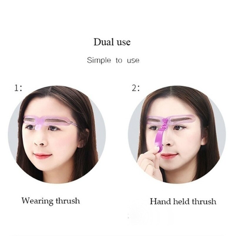 Genanvendelig 8 in1 øjenbryns formskabelon hjælper øjenbryn stencils sæt plejekort øjenbryn definerende makeup værktøjer