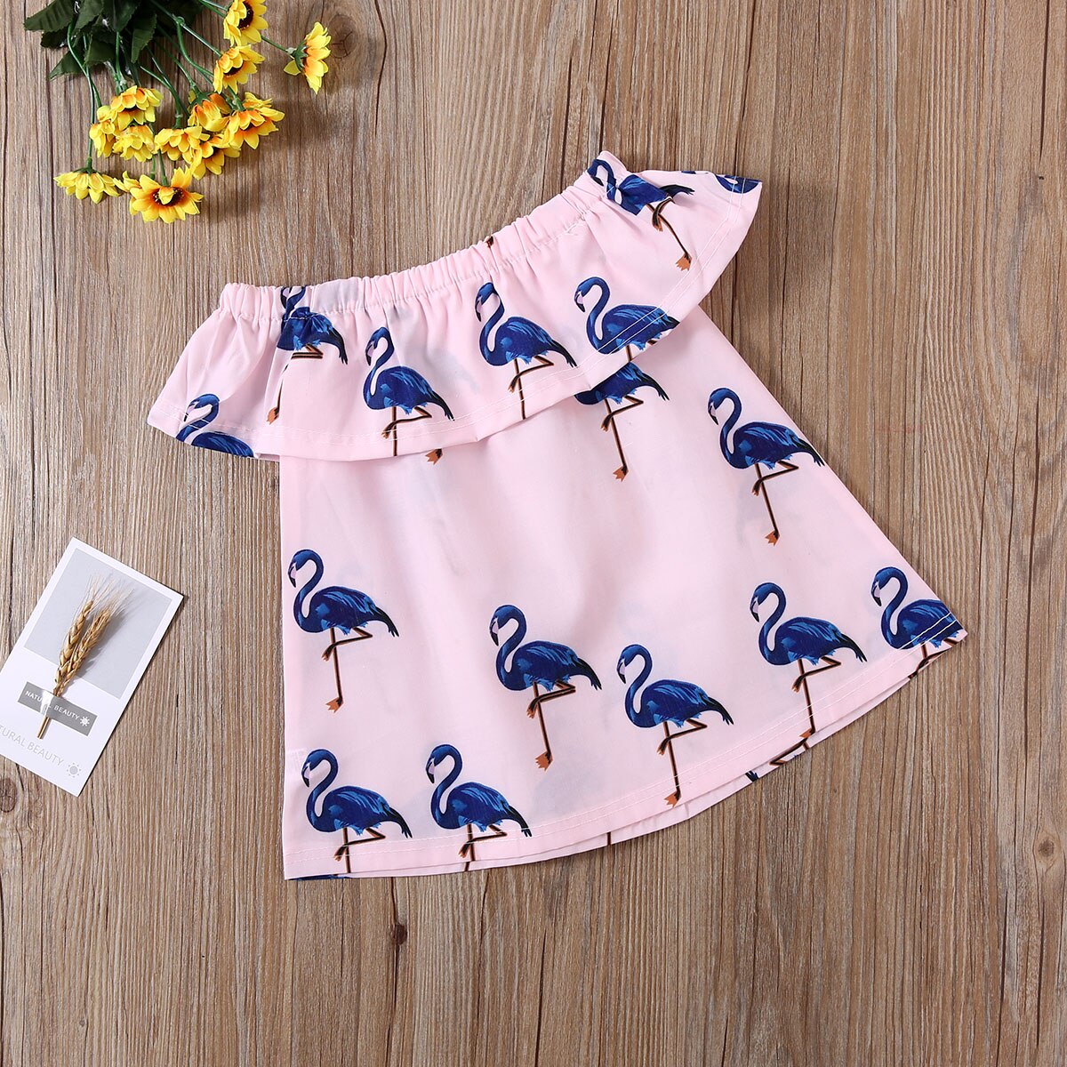 Kleinkind Kind Baby Mädchen T-Hemden Prinzessin Blumen- Flamingo Kleidung Sommer oben