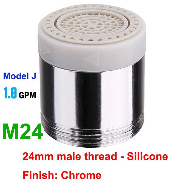 Dual-functie 2-Flow Waterbesparende Kraan Beluchter, Tap Beluchter Swivel, Aanrecht Beluchter Kraan Sproeier Hoofd Vervanging Deel: J-M24-Silicone