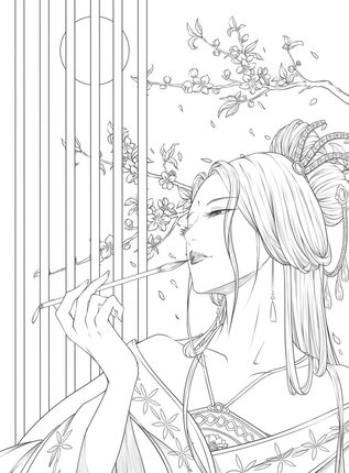 Livre de coloriage chinois, livre de dessin, beauté ancienne chinoise, dessin, pour adultes, anti -stress