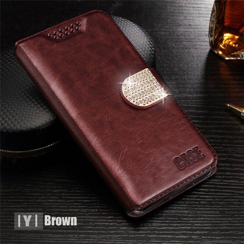 Étui souple à rabat en cuir avec porte-cartes, pour Huawei Honor 9 S 9 S: Brown  IYI