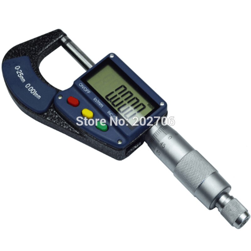 Super LCD display 0-25mm Electronic digital micrometer 0.001 mm micrometro outside digital micrometer thickness gauge tool