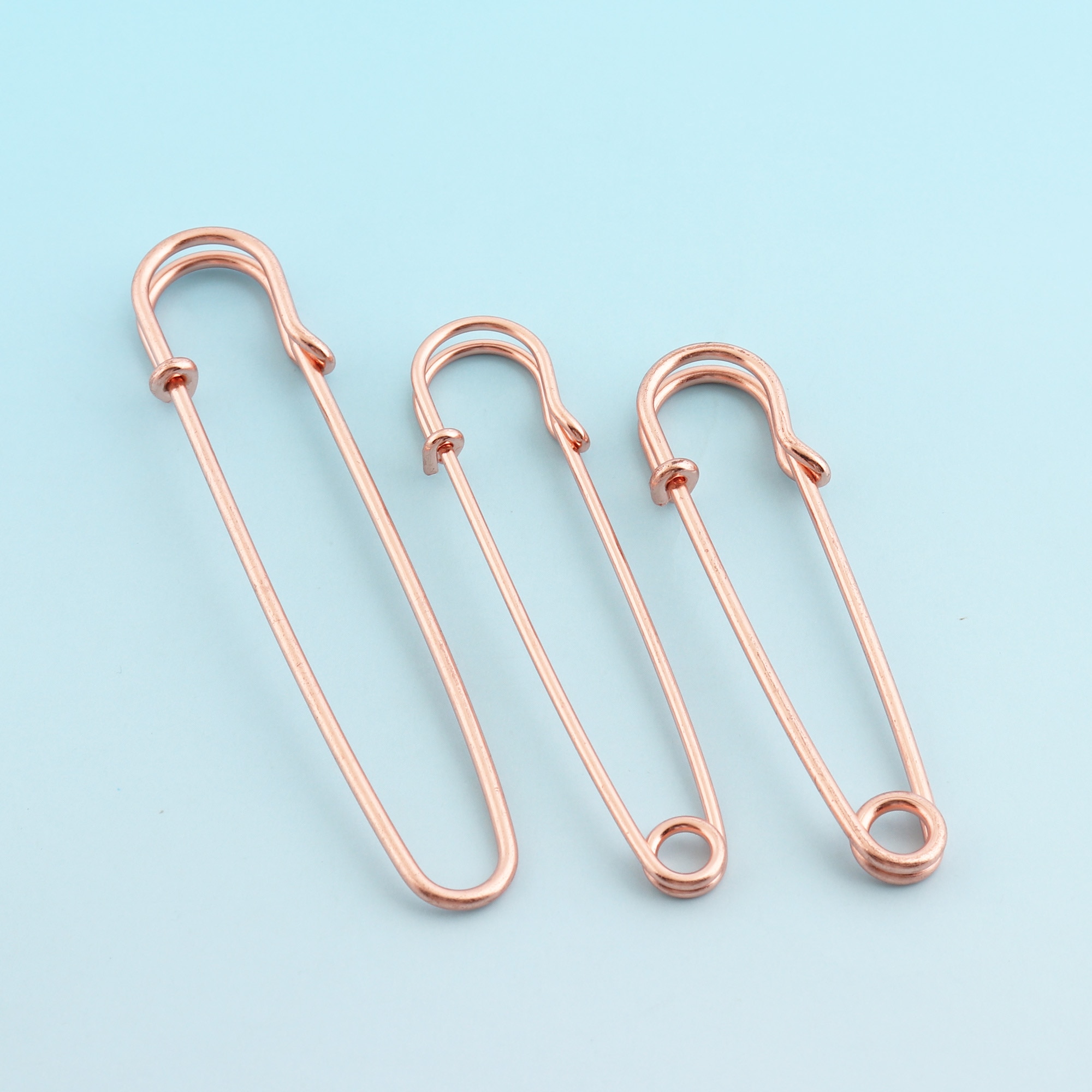 20 piezas 64mm/70mm/85mm oro rosa alfileres de seguridad grandes alfileres metálicos alfileres DIY Jumbo Kilt alfileres manta broche alfileres para ropa