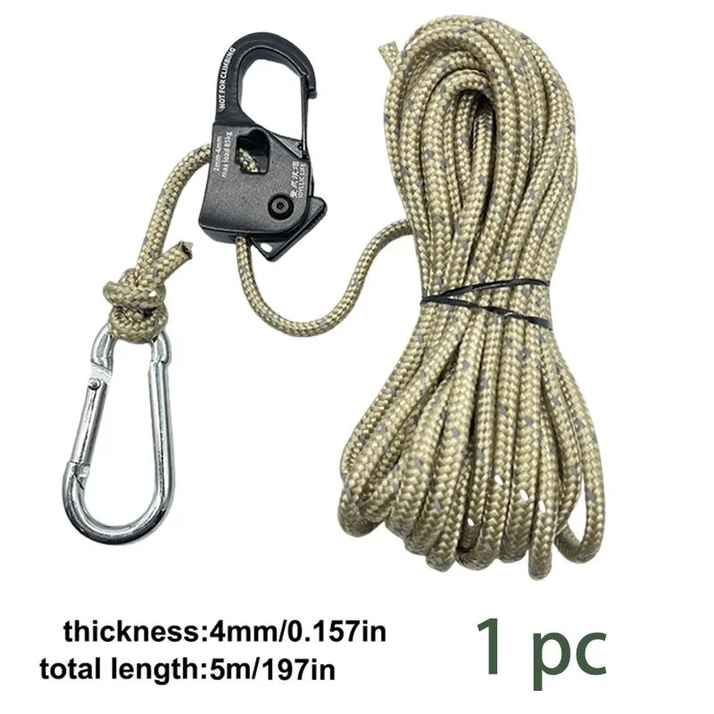 5m Camping Tent Koord Richter Wind Touw Vastbinden Reflecterende Spanner Bevestiging Katrol Ratel Luifel Touw Gesp: Rood