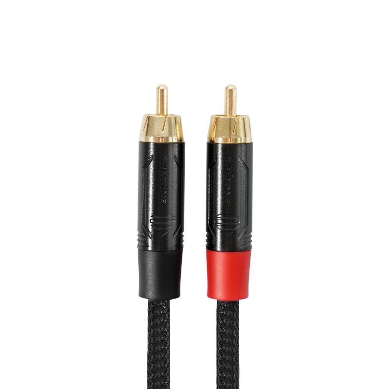 Fanmusic C003 2 Core Single-channel Male to Male RCA ROXTONE Gold-plated Lotus Audio cable 25cm