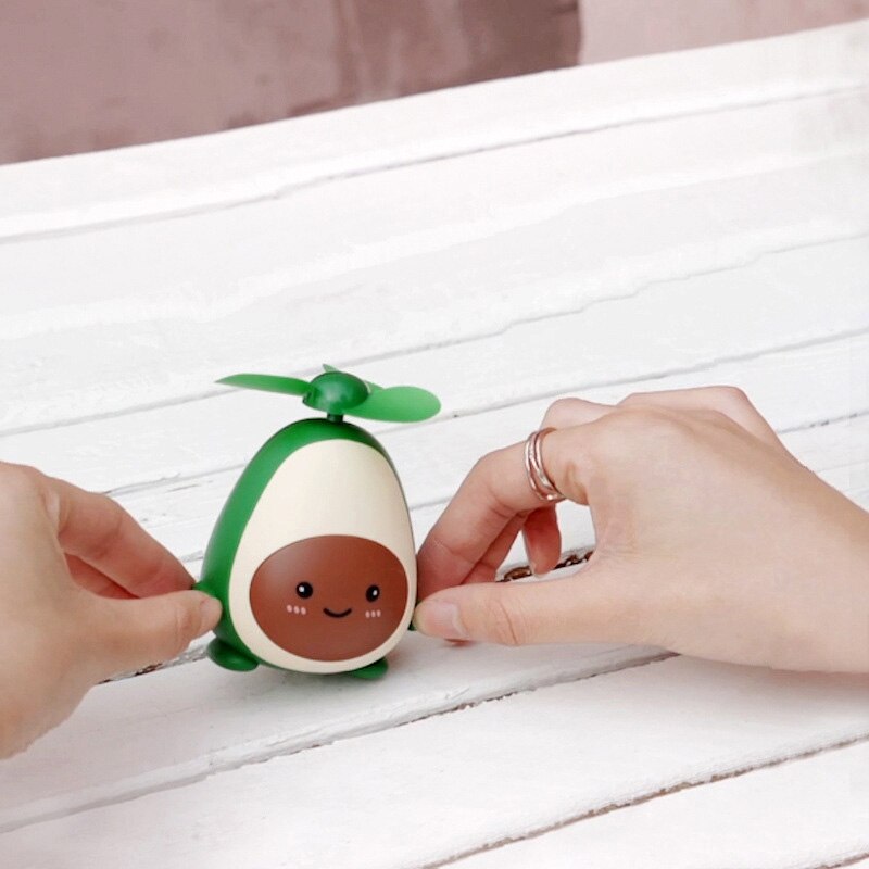 Aguacate Mini USB ventilador de carga lindo portátil pequeño ventilador chica Oficina dibujos animados estudiante dormitorio