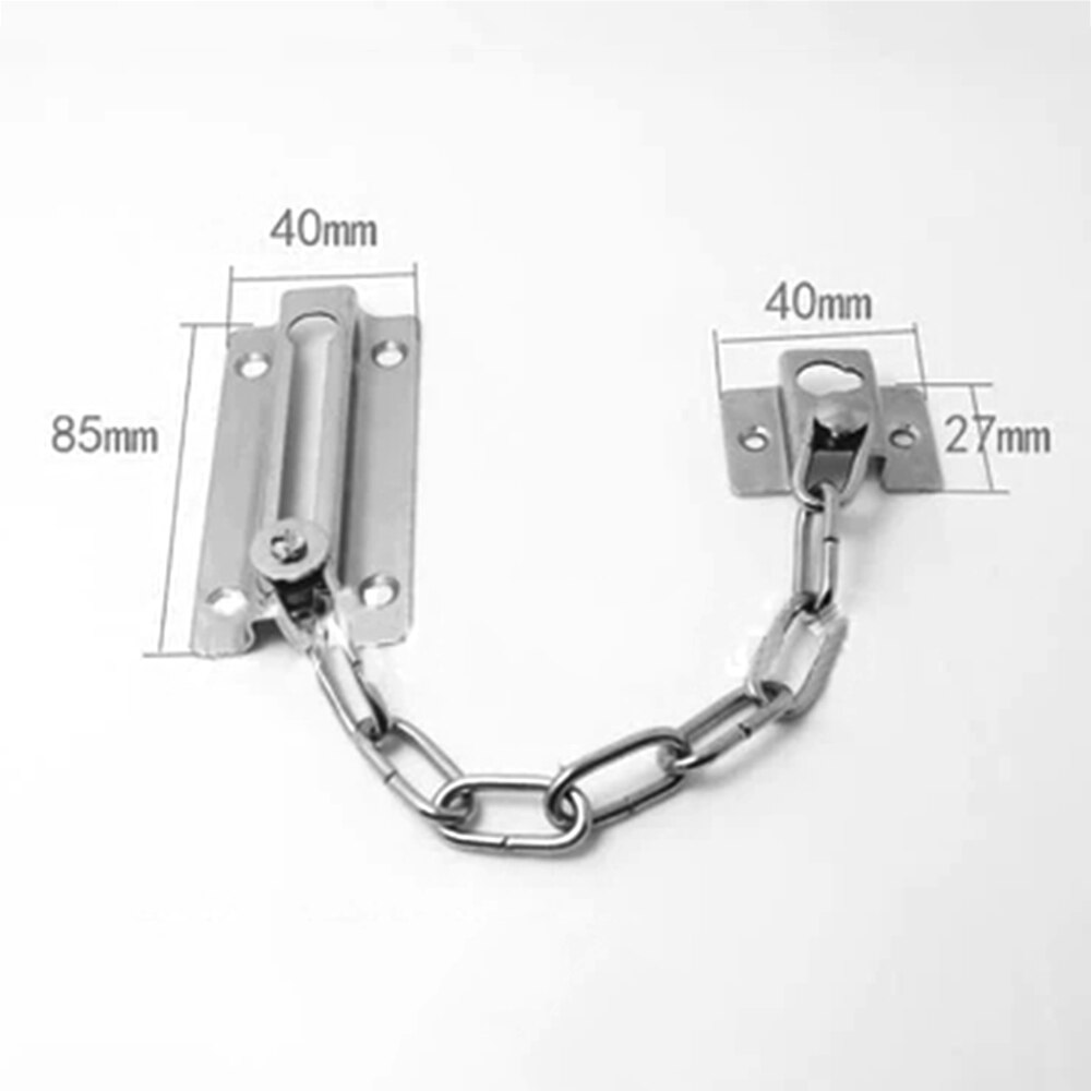 Stainless Steel Sliding Door Lock Safety Chain Bolt Locks Hotel Office Security Chain for Display Cabinet