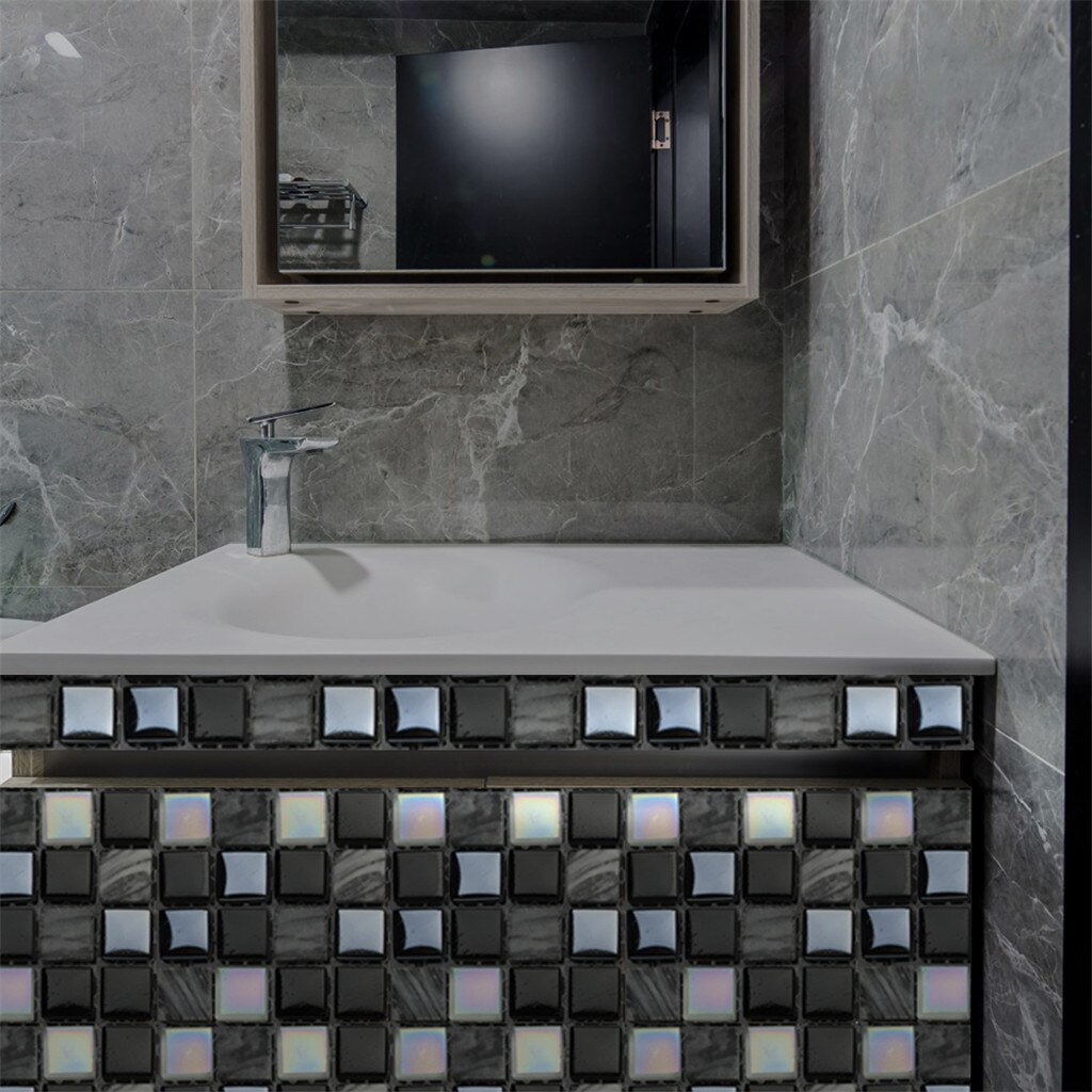 20PCS Self-adhesive Wall 3D Tile Sticker Wallpaper Waterproof Wall Covering Bathroom Kitchen Home Decor DIY Background /d