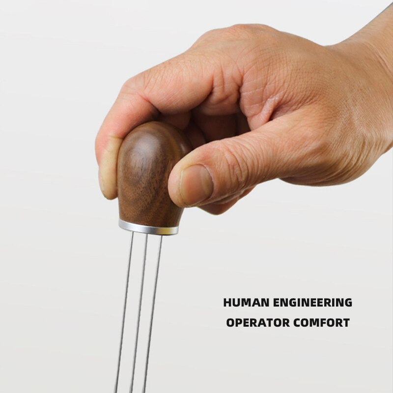 Solid Wood Handle Needle Coffee Tamper 3.2*13.9cm Coffee Tamper Distributor Leveler Tool Needle Type Coffee Powder Distributor
