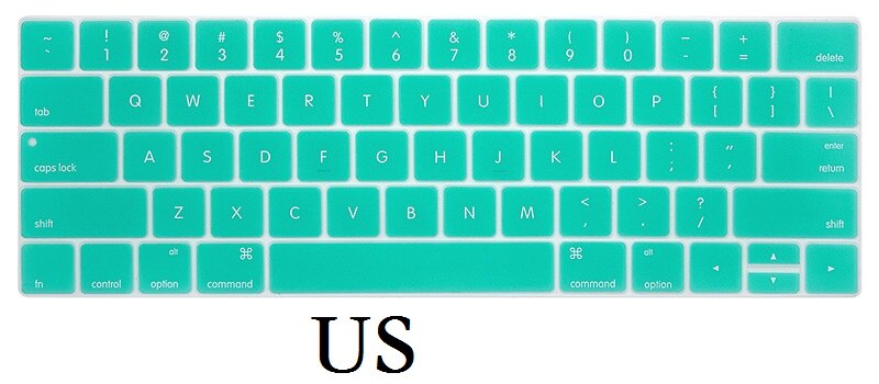 Silicon Waterproof Keyboard Film Skin EU US English Keyboard Skin for Macbook Pro 13 15 Keyboard Cover A1989 A1990: US-Blue