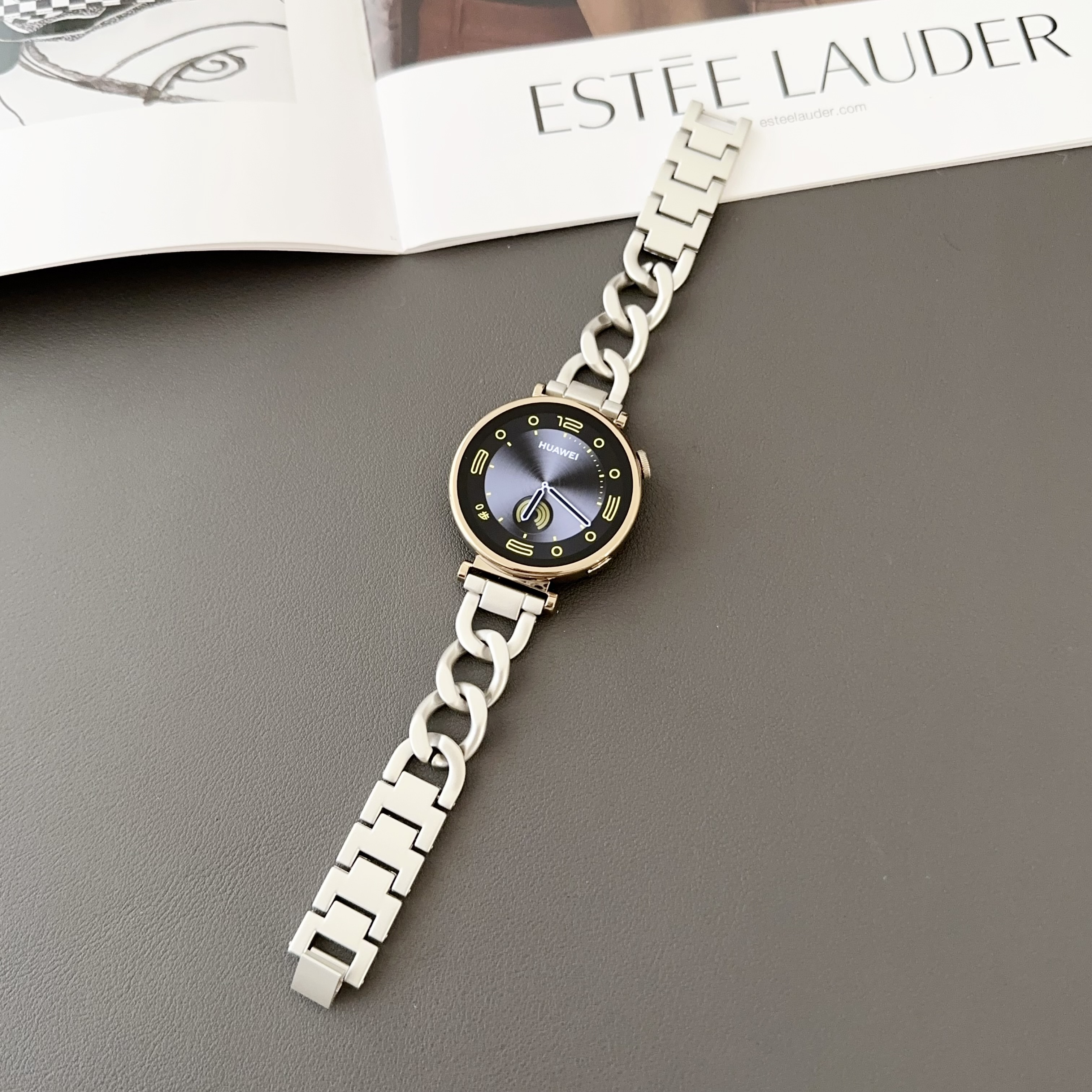 18mm roestvrijstalen bandjes voor huawei watch  gt 4 , 41mm metalen schakelarmbandjes voor garmin forerunner 265s , 255s/ venu 3s bandjes: Zilverwit