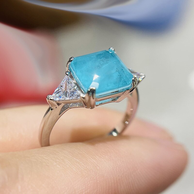 Charme Luxus 925 Sterling silber Turmalin Finger Ringe Für Frauen Grün Ring Damen Schmuck Zubehör Neue Schmuckstück