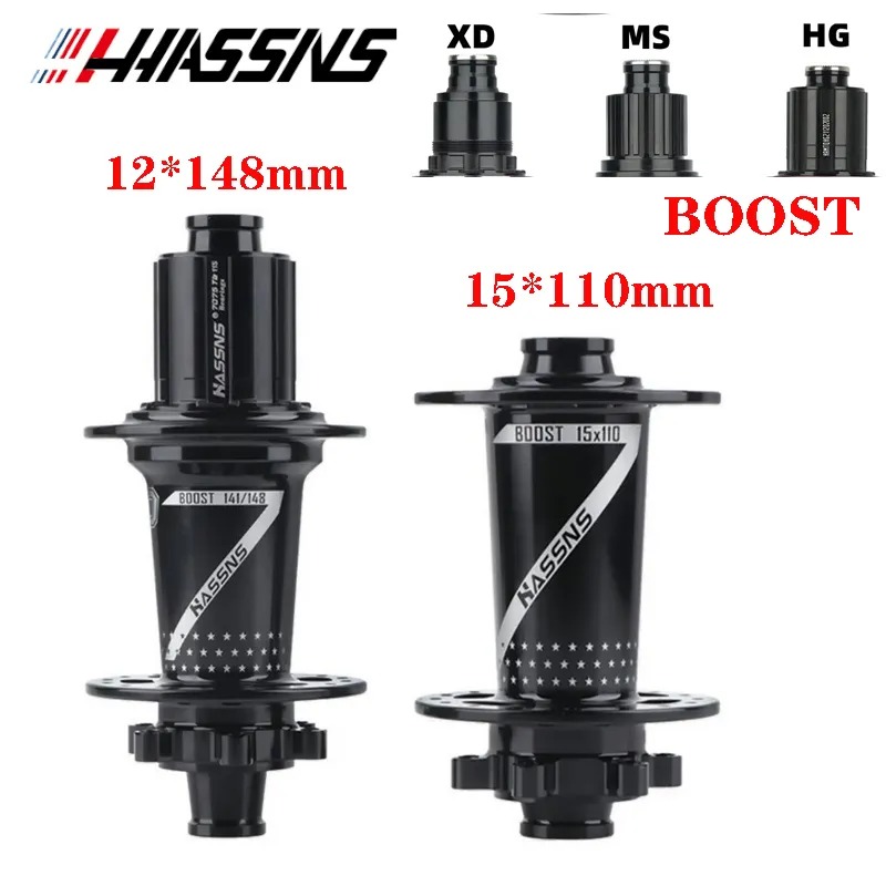 HASSNS PRO7 vtt moyeu de vélo BOOST 12x148mm 15x110mm 4 roulements scellés 32H 120T VTT HG/XD/MS 8/9/10/11/12 vitesses