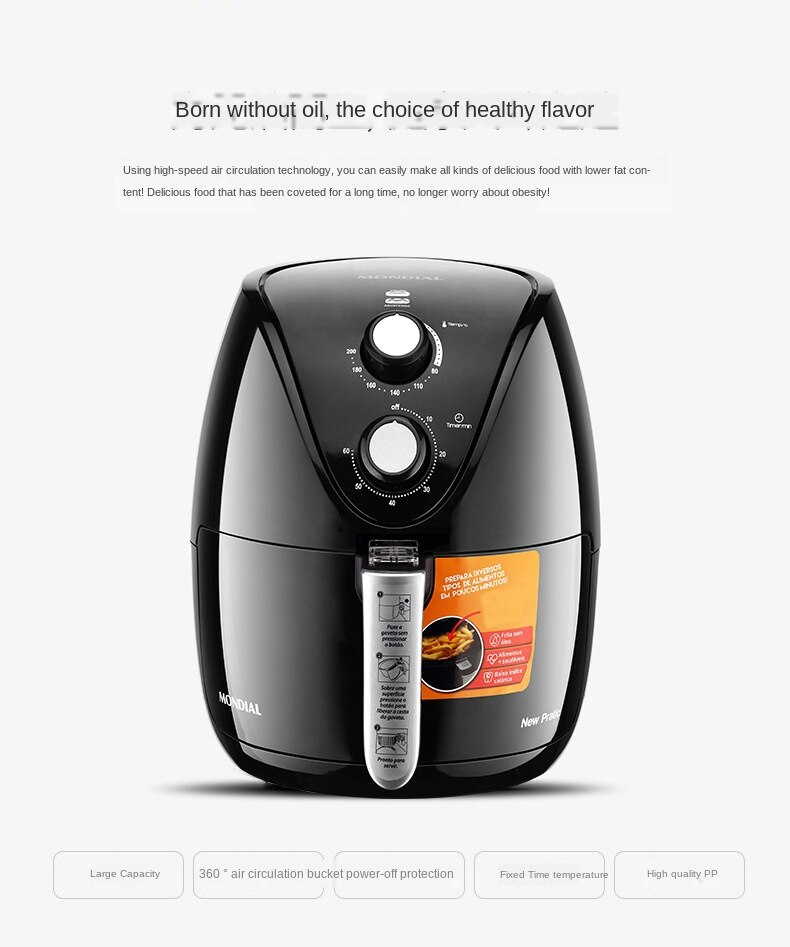 Air Deep-Fried Pot Household Oil-Free Deep Frying Pan Deep-Fried Pot Automatic Chips Machine Intelligent Baking Box 220V