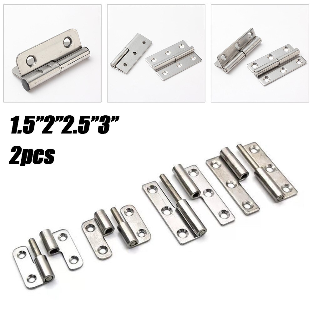 2pcs Detachable Hinge Slip Joint Flag Lift Off Detachable Door Stainless Steel Home Improvement Furniture Supllies Household