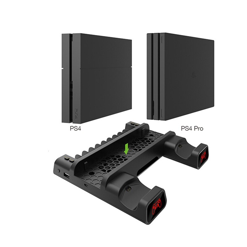 Suitable for PS4, PRO, SLIM Host Multifunctional Cooling Base Charging Base 3 in 1 Dual Base Charging Station