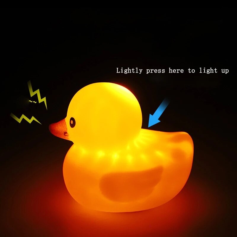 Rubber Duck Toy Car Ornaments Yellow Duck with Propeller Helmet Car Dashboard Decor Squeaking Glowing Duck Toys for Adults Kids