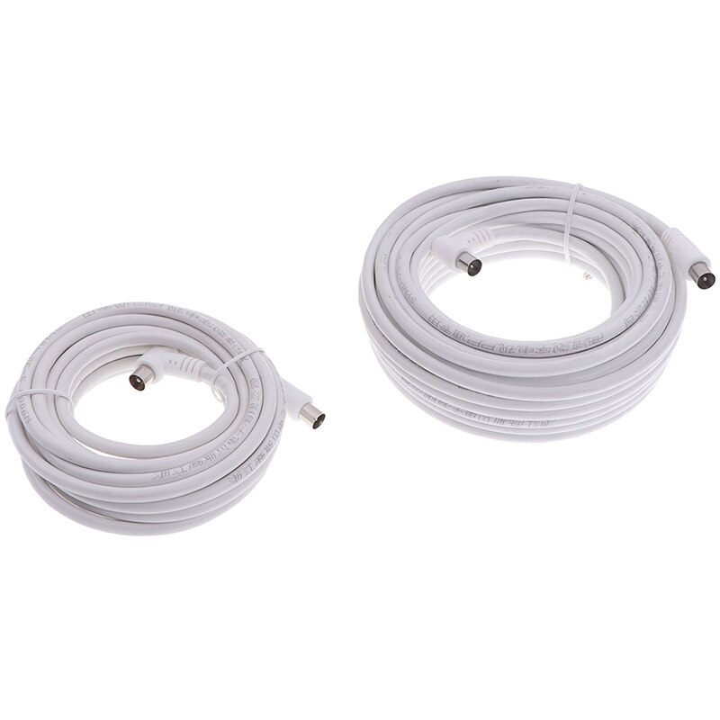 1Pc 5M/10M Pal Male Naar Male Tv Lead Afgeschermde Antenne Coax Kabel