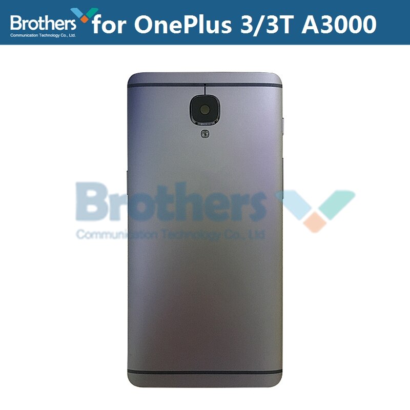 Cubierta trasera para Oneplus 3 3T A3000 carcasa de batería con lente de cristal de cámara cable Flex con vibrador para Oneplus3 3T A3010 Puerta de batería: Default Title