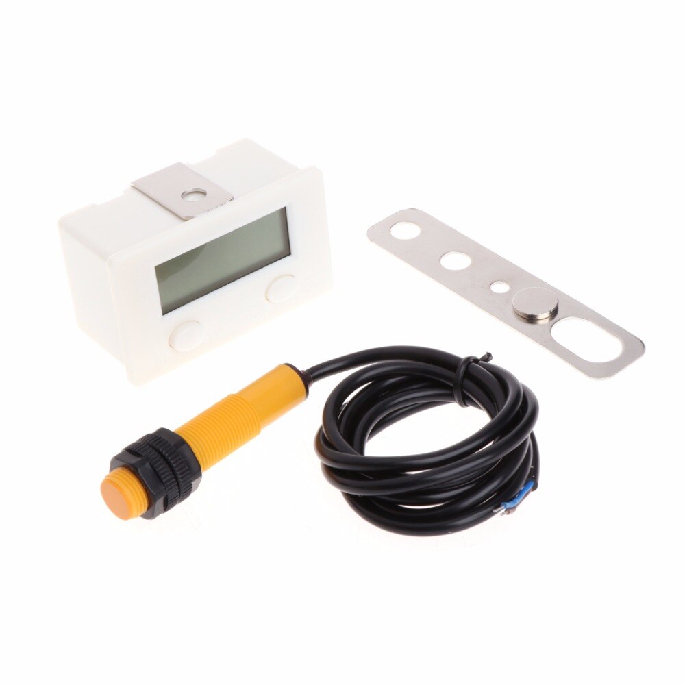 LCD Digital 5-Digit Punch Counter With Strong Magnetic Proximity Switch Support Counters Hour Meter Tester Tools