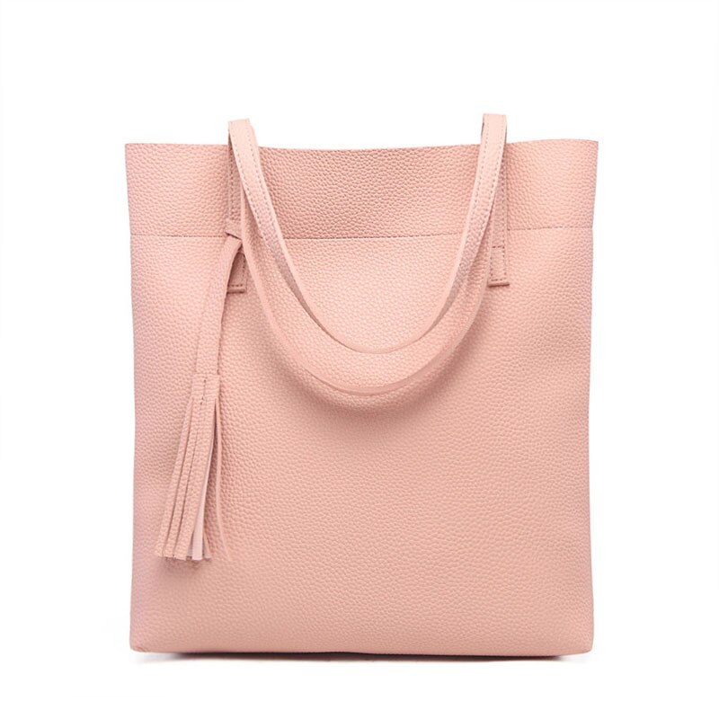 Bolso de hombro para mujer de gran capacidad, bolso de compras con borla, bolso de viaje