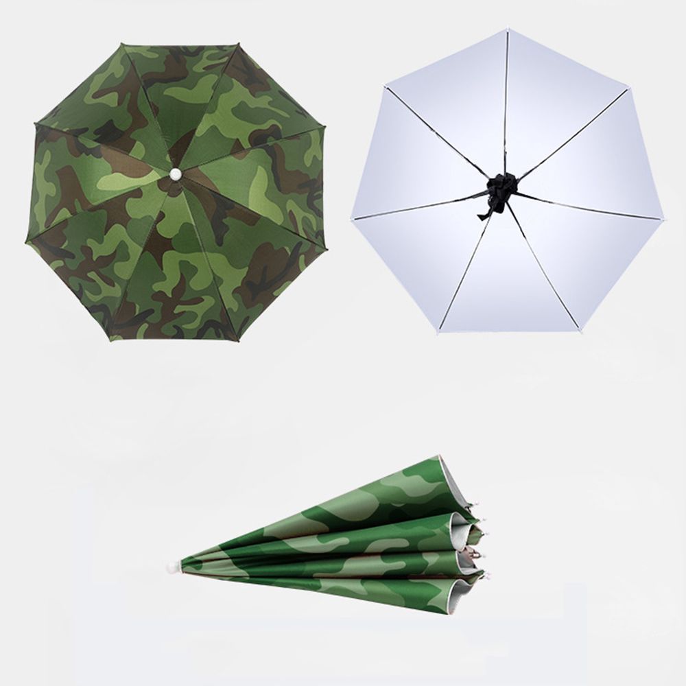 Paraguas portátil, sombrero a prueba de viento, cabeza de pesca, sombrilla, equipo de lluvia, paraguas plegable para exteriores, sombreros para cabeza de playa y acampada
