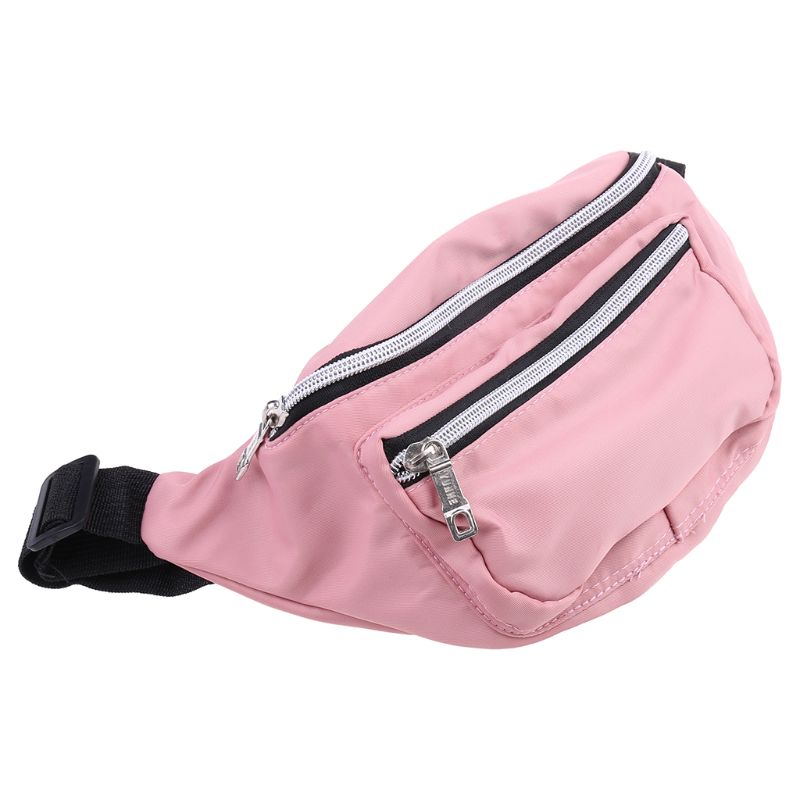 Unisex nylon heuptas mobiele telefoonhouder portemonnee dubbele rits borst handtas