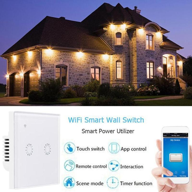 1 2 3 - bånd smart switch wifi app fjernbetjeningskontakt til alexa / google / echo hjem berøringspanel væglys controller til hjemmet