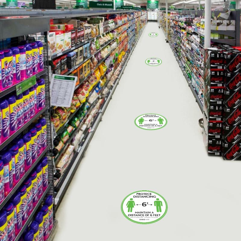 1PC Distancing Floor Decals Safety Floor Sign Marker Maintain 6 Foot Distance Anti-Slip