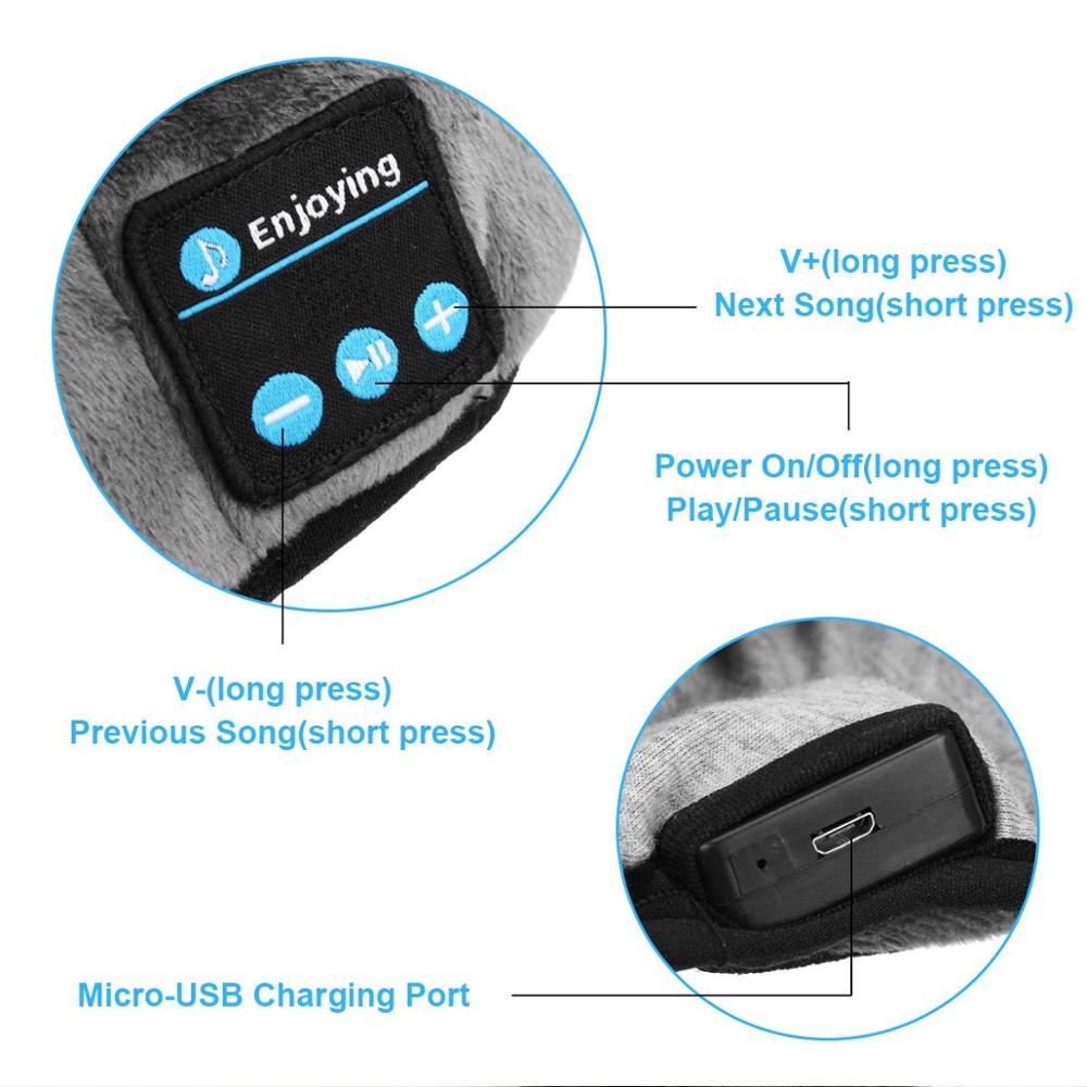 Bluetooth Slapen Hoofdtelefoon Oogmasker Luidsprekers Microfoon