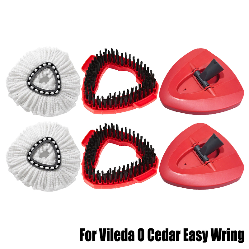 Spin Mop Doek Hoofd Basis Scrub Mop Borstelkop Vervanging voor Vileda O-cedar 360 ° Easy Wring Tank Systeem Douche Vloer Mop Borstel: Bordeaux