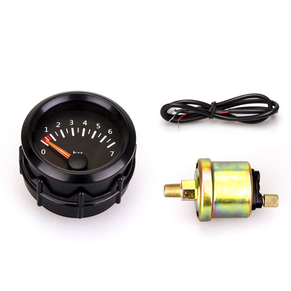 2 "52Mm Auto Gauge Boost/Water Temp/Olie Temp/Olie Druk/Brandstof/Volt gauge/Air Fuel Ratio/Uitlaat Temp Voertuig Meter 12V: Oil Pressure bar