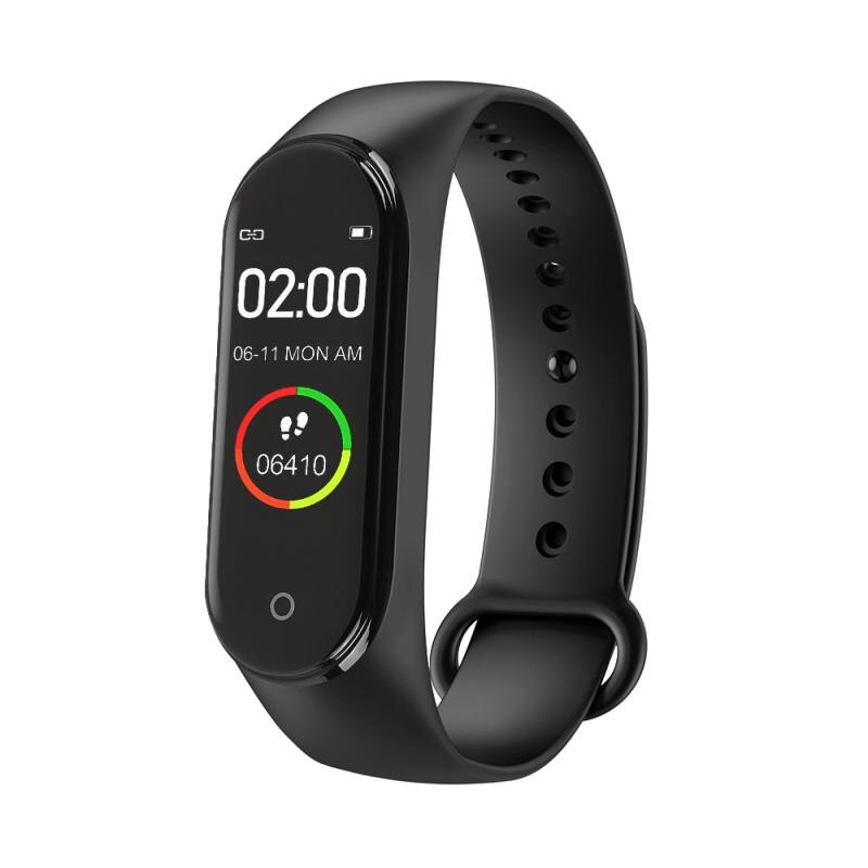 M4 pulseira inteligente bluetooth informações de chamada empurrar relógio inteligente pressão arterial monitor freqüência cardíaca passo exercício ip67 à prova chuva: black